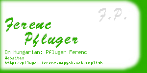 ferenc pfluger business card